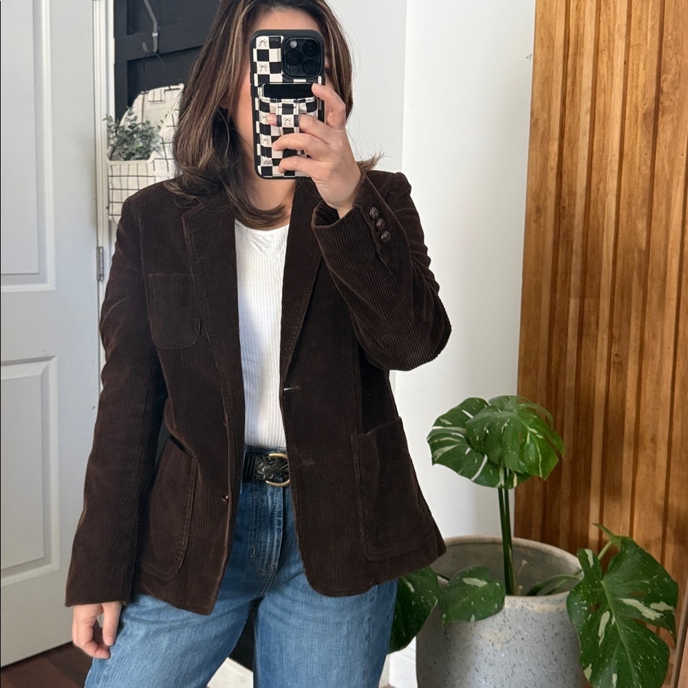 Vintage Changing Scene Double Breasted Cord Blazer. Size 14 run small